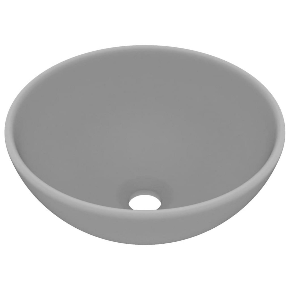 VIDAXL Lavabo rond de luxe de salle Gris clair mat 32,5x14cm Ceramique
