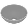 Voir la diapositive 2 : VIDAXL Lavabo rond de luxe de salle Gris clair mat 32,5x14cm Ceramique