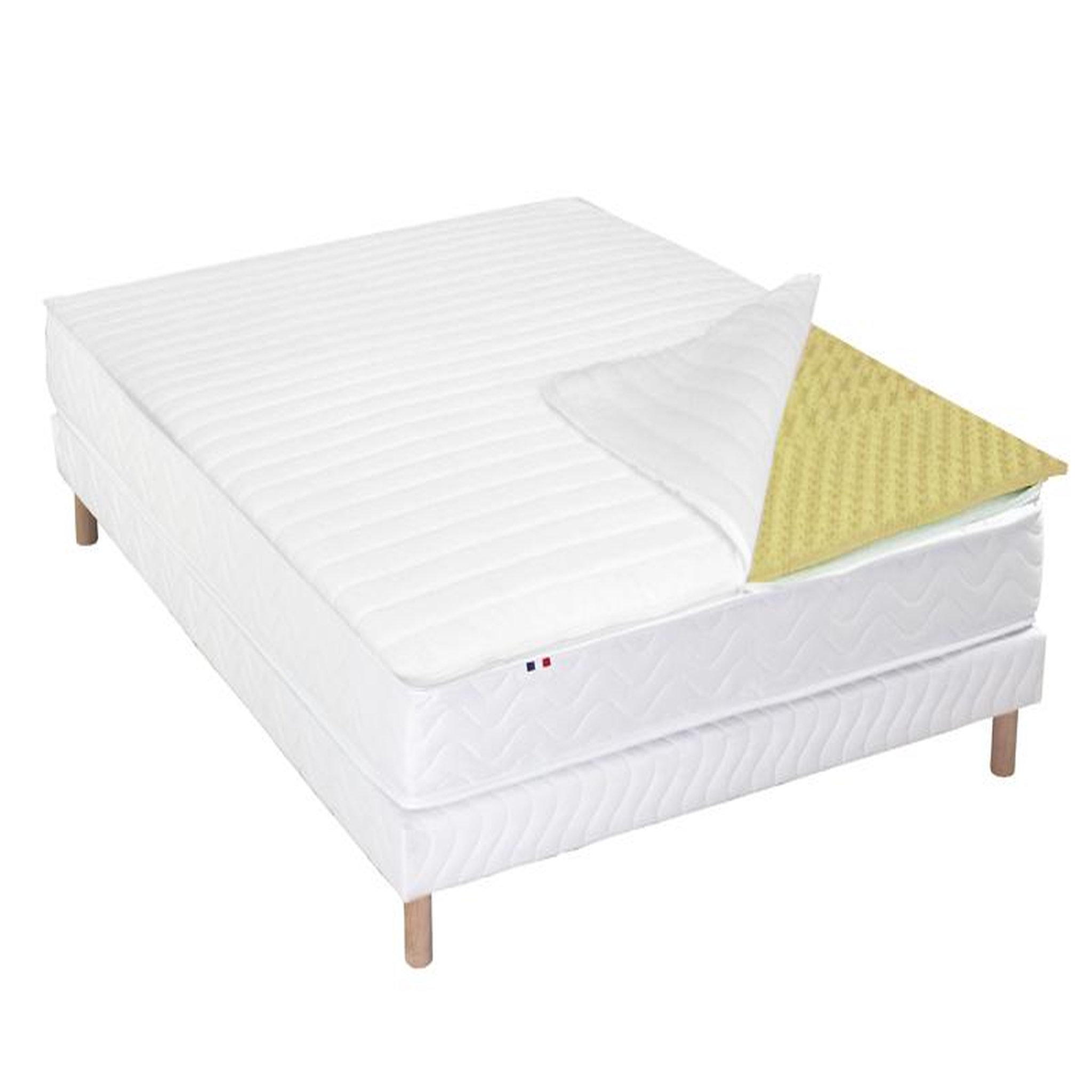 Voir la diapositive 3 : Surmatelas 7 zones Mousse Haute résilience 140x190 cm