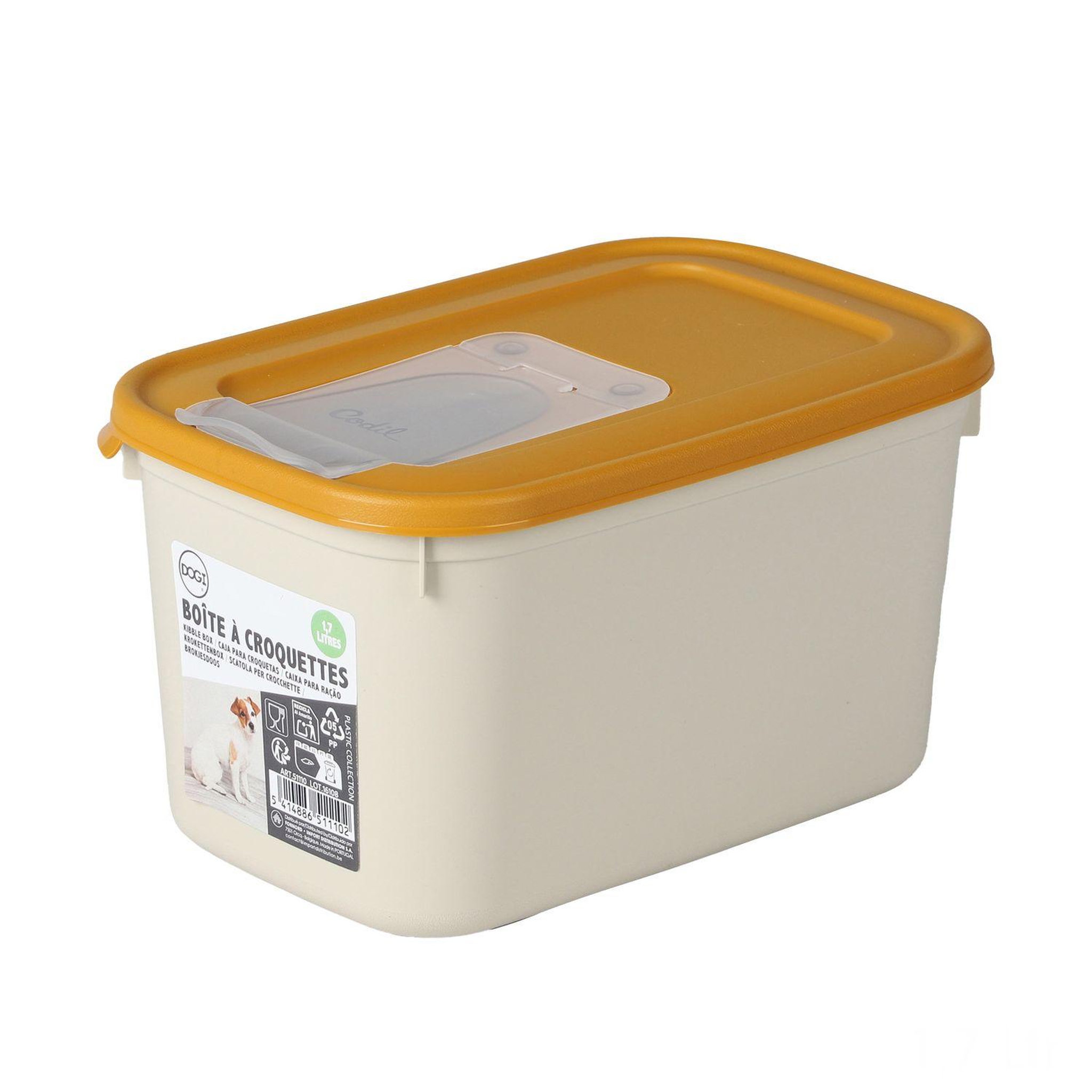 FORNORD Boîte conteneur à croquettes petit format coco - 1,7 l - blanc