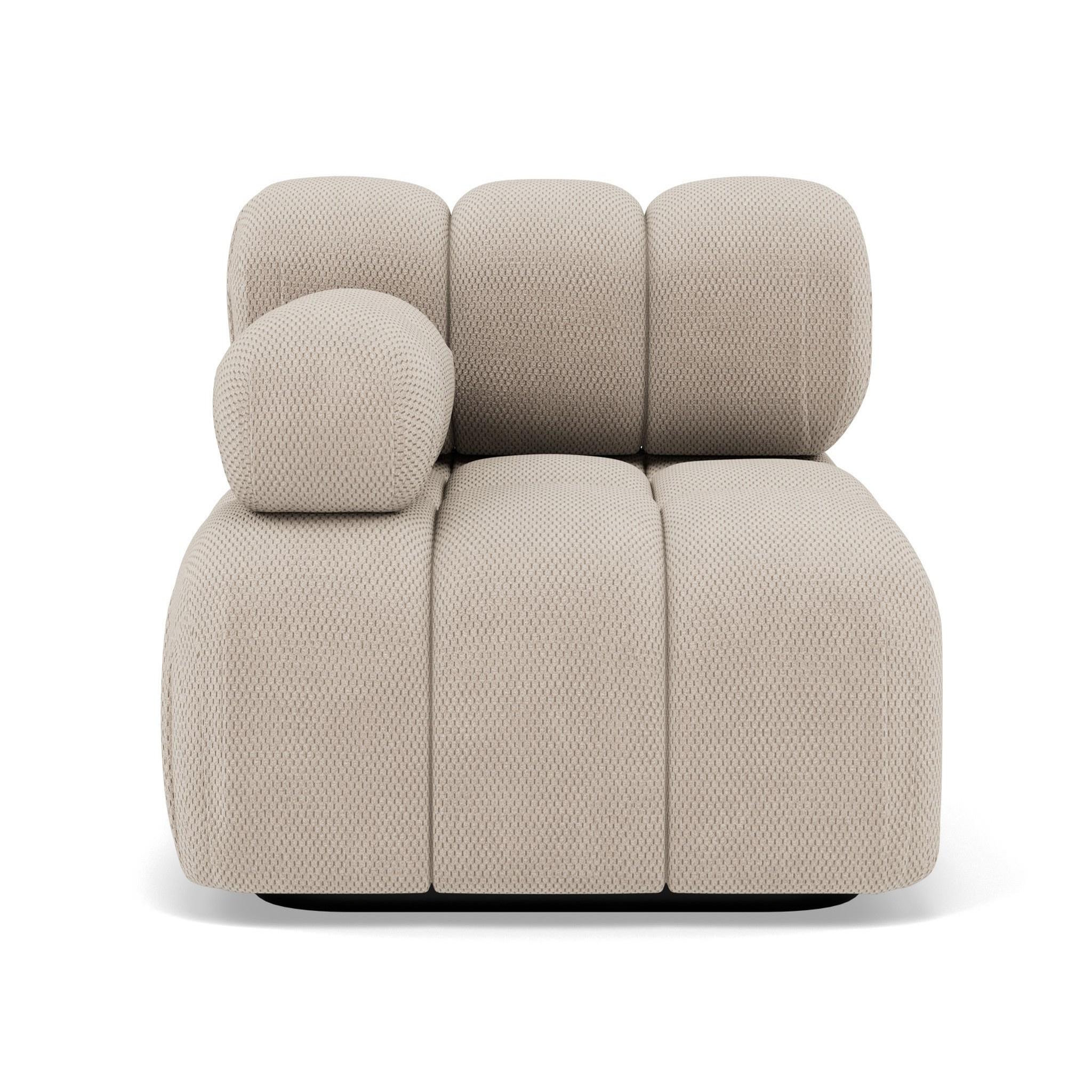 BEST MOBILIER Ruby - module d'assise gauche en velours texturé. Coloris disponibles : Beige