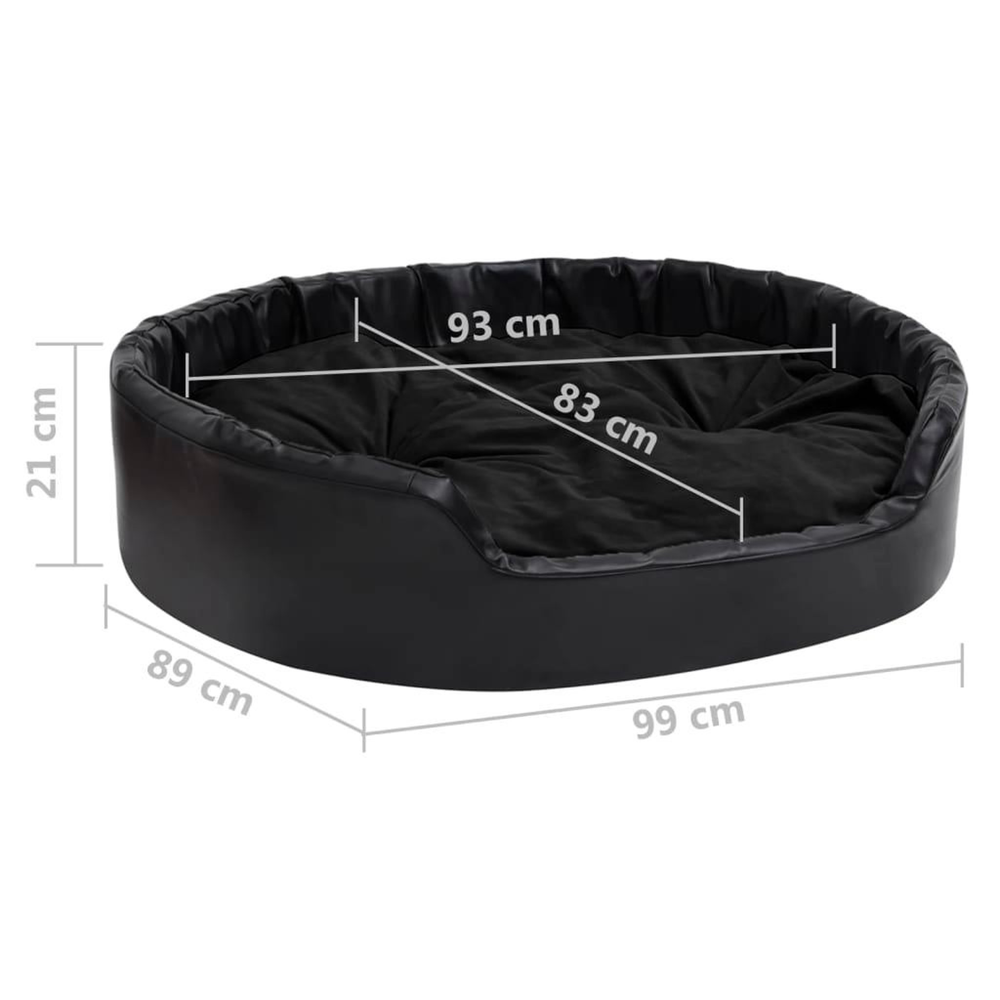 Voir la diapositive 6 : VIDAXL Lit pour chiens Noir 99x89x21 cm Peluche et similicuir