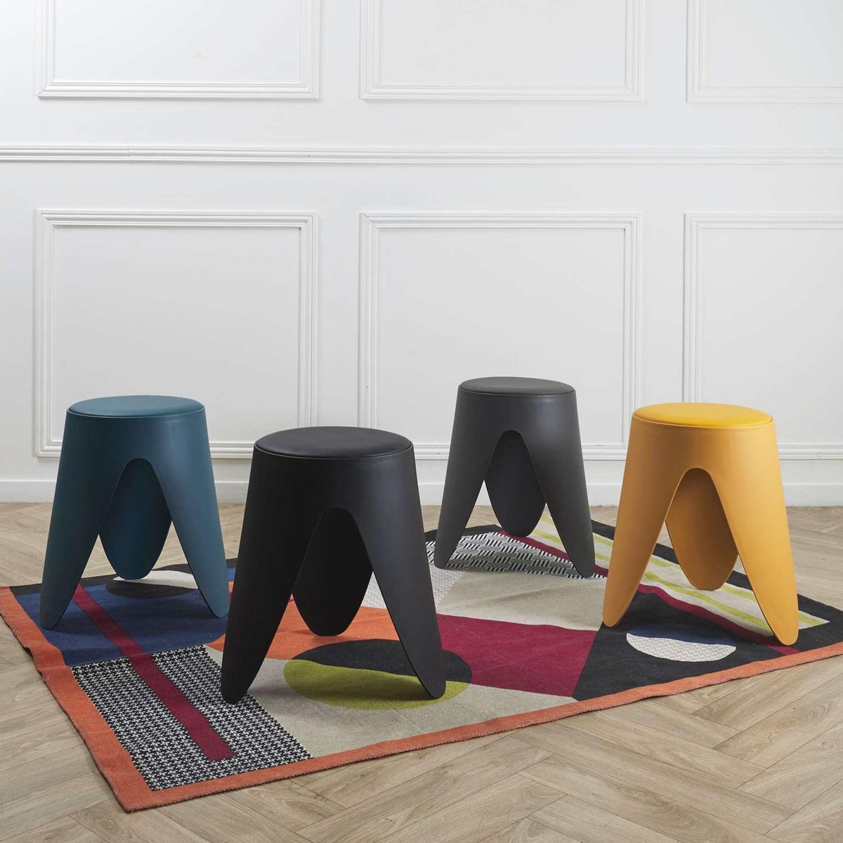 The Home Deco Factory Tabouret d'appoint empilable Emma - Jaune