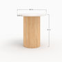 Voir la diapositive 4 : MAISON PAVANE Table d'appoint en marbre et bois de manguier D40 cm-Agathe