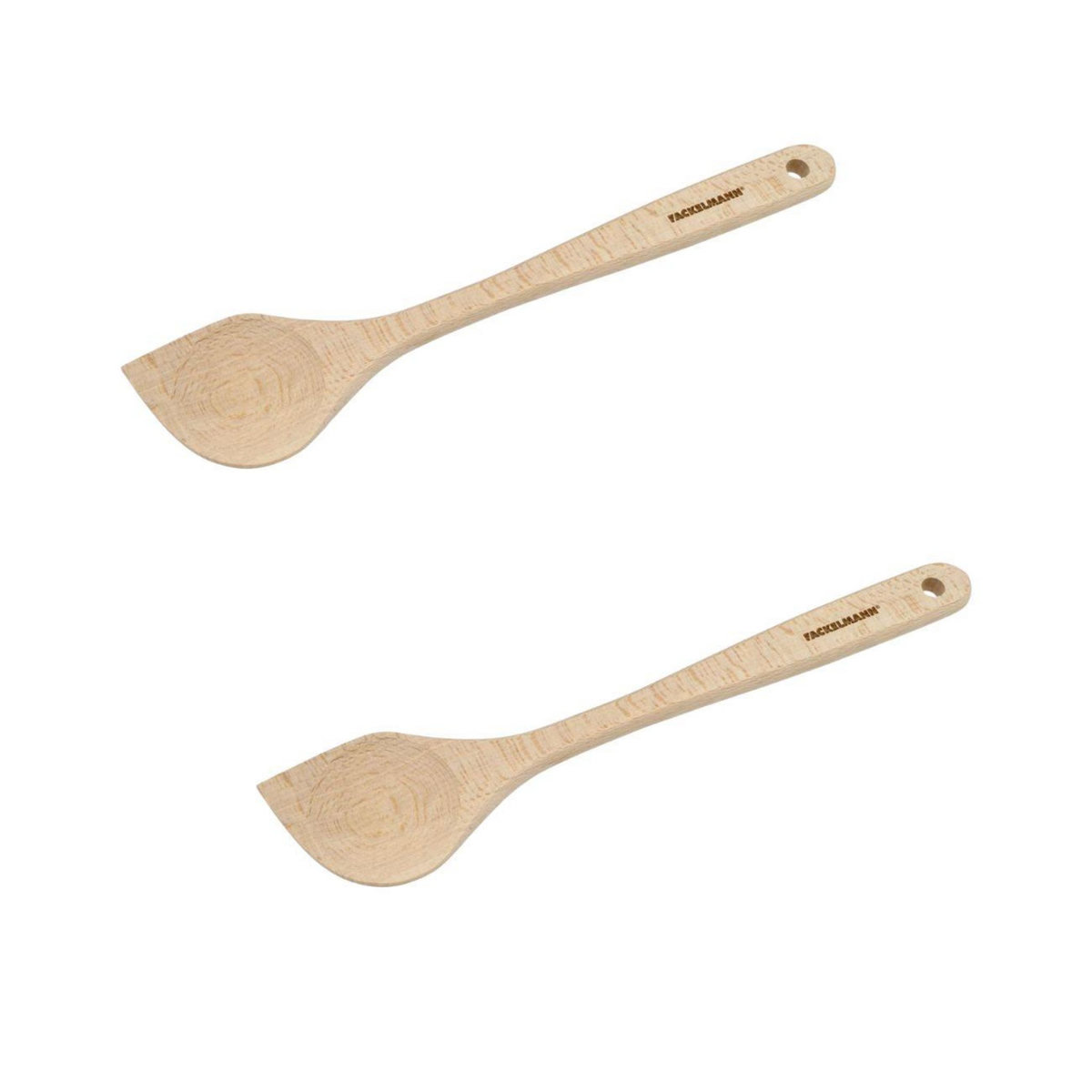 Fackelmann Ensemble de 2 Cuillères de cuisine biseautée en bois FSC Fackelmann