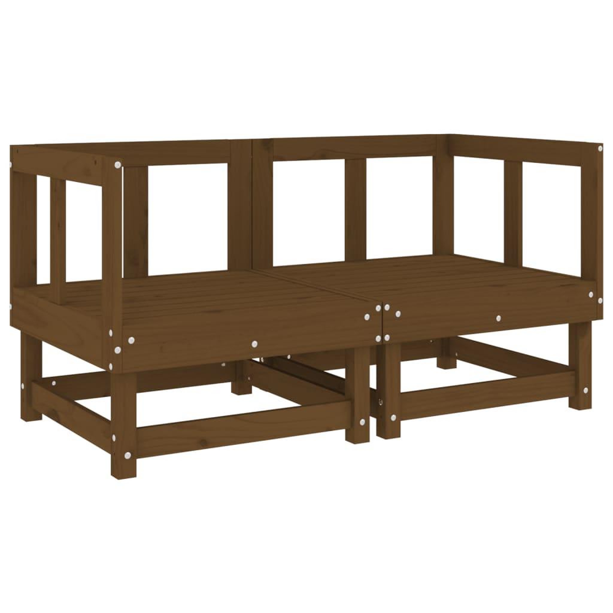 Voir la diapositive 2 : VIDAXL Canapes d'angle de jardin 2 pcs marron miel bois de pin solide