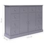 Voir la diapositive 6 : VIDAXL Buffet avec 10 tiroirs Gris 113x30x79 cm Bois
