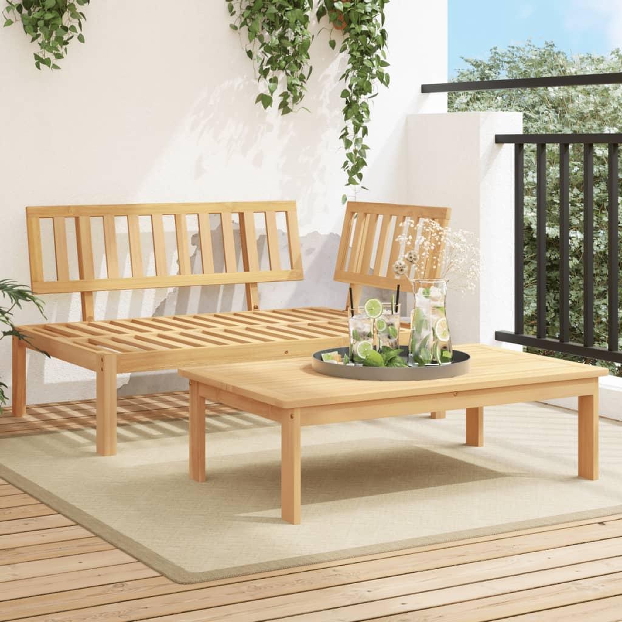 VIDAXL Salon de jardin palette 2 pcs bois massif d'acacia