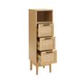 Voir la diapositive 2 : Demi colonne de rangement salle de bain avec cannage naturel H100cm AMANDINE