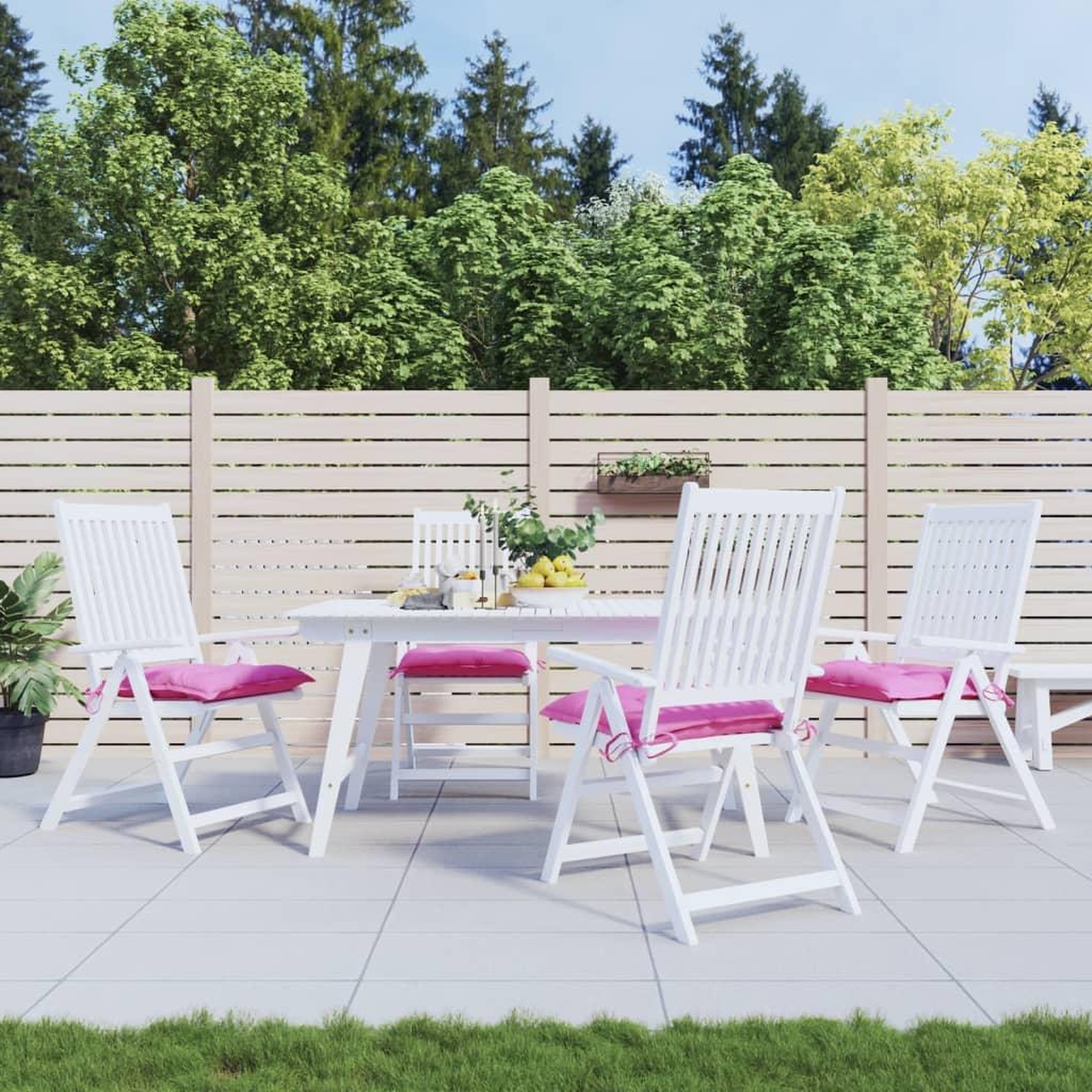 VIDAXL Coussins de chaise lot de 4 rose 40x40x7 cm tissu