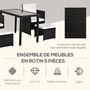 Voir la diapositive 3 : OUTSUNNY Outsunny Ensemble salon de jardin encastrable 2 fauteuils monoblocs + 2 tabourets + table basse résine tressée 4 fils coussins déhoussables crème noir