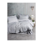 GENERIQUE Parure de lit - 129CTF24636 - 1 housse de couette 220 x 240 cm + 2 taies d'oreiller 60 x 60 cm - Satiné 100% coton - Gris