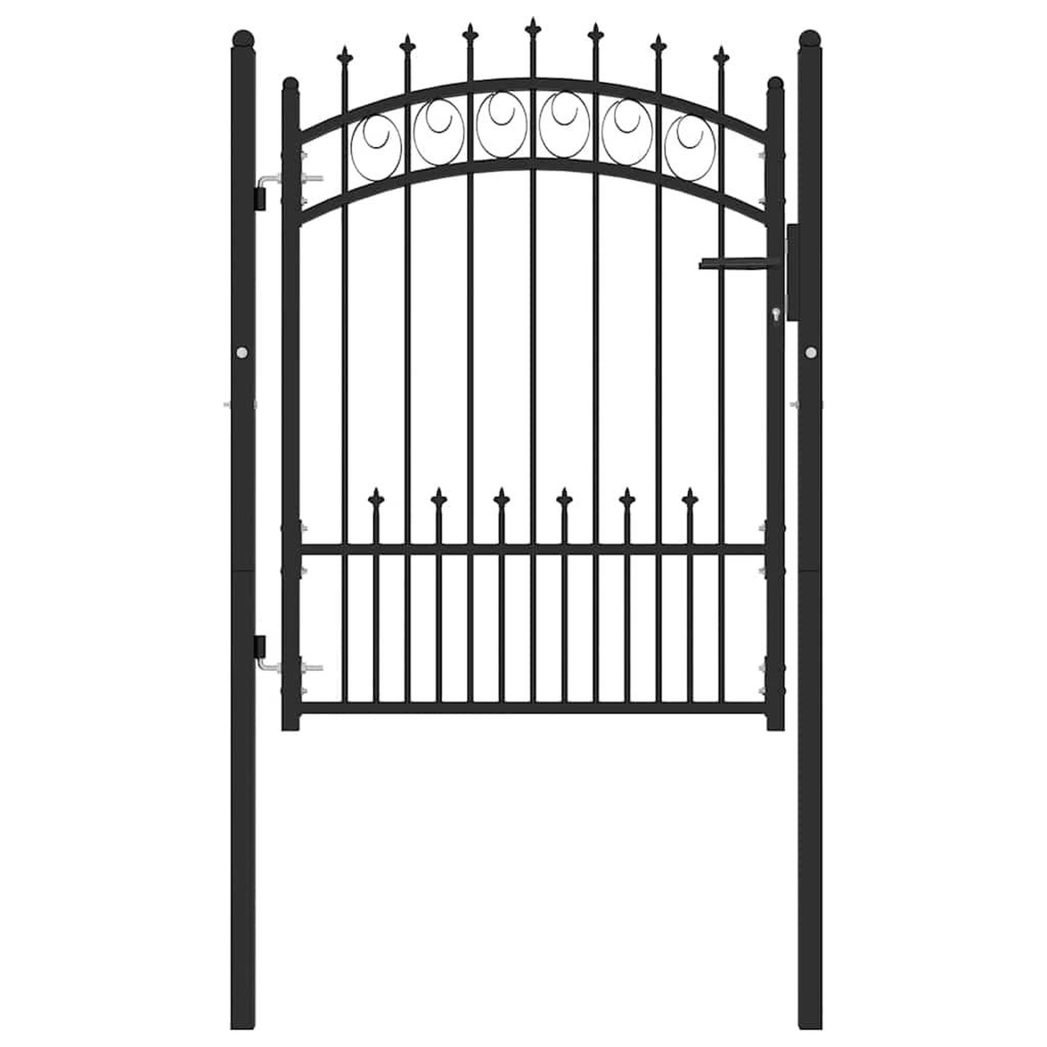 Voir la diapositive 2 : VIDAXL Portail de cloture emmen avec pointes en acier 104 x 109,5 cm noir