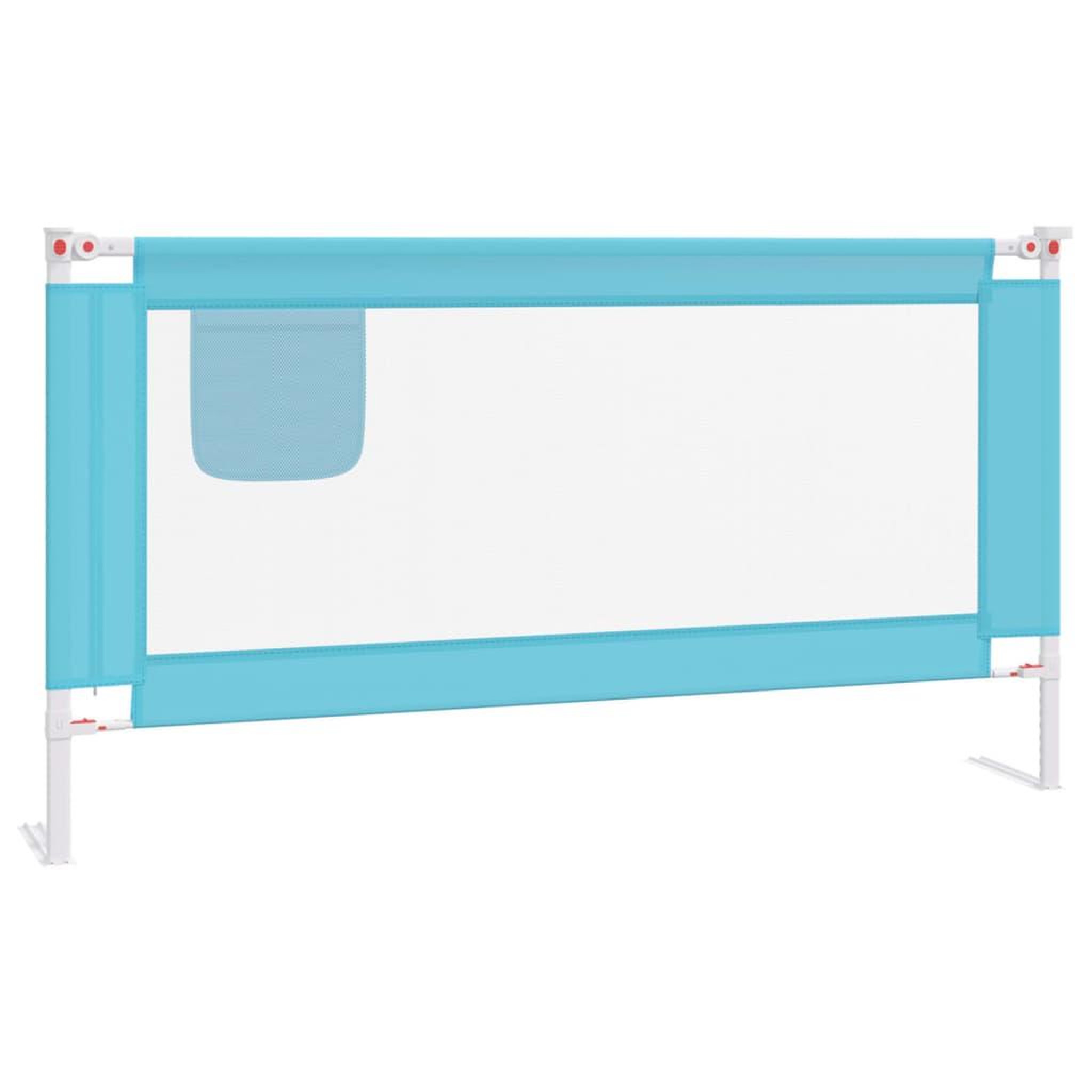Voir la diapositive 2 : VIDAXL Barriere de securite de lit d'enfant Bleu 160x25 cm Tissu