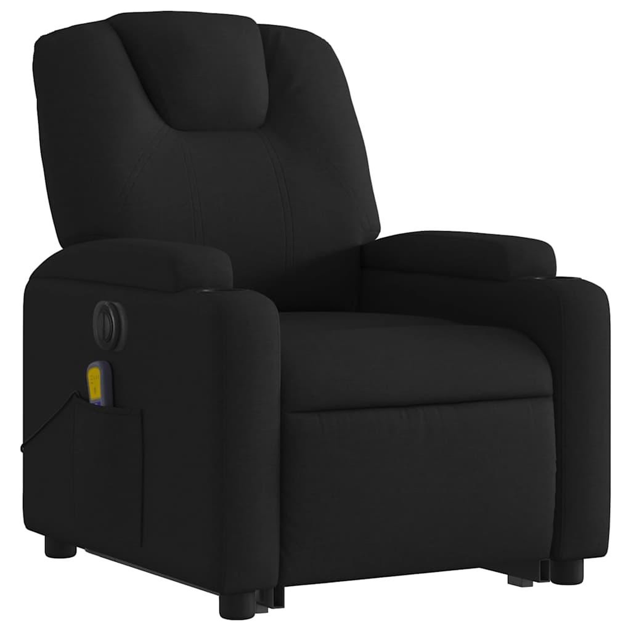 Voir la diapositive 4 : VIDAXL Fauteuil inclinable de massage electrique Noir Tissu