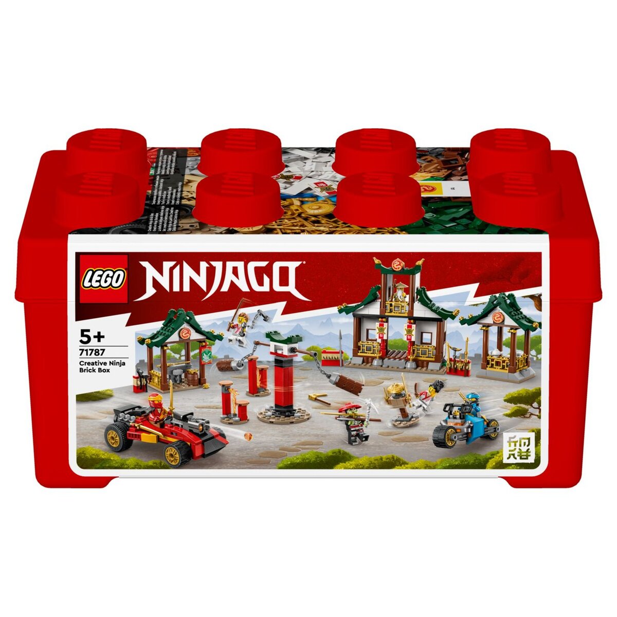 LEGO NINJAGO 71787 La Boîte de Briques Créatives Ninja, pour Construire un Parcours d'Obstacles, une Voiture Ninja, une Moto et 6 Minifigurines