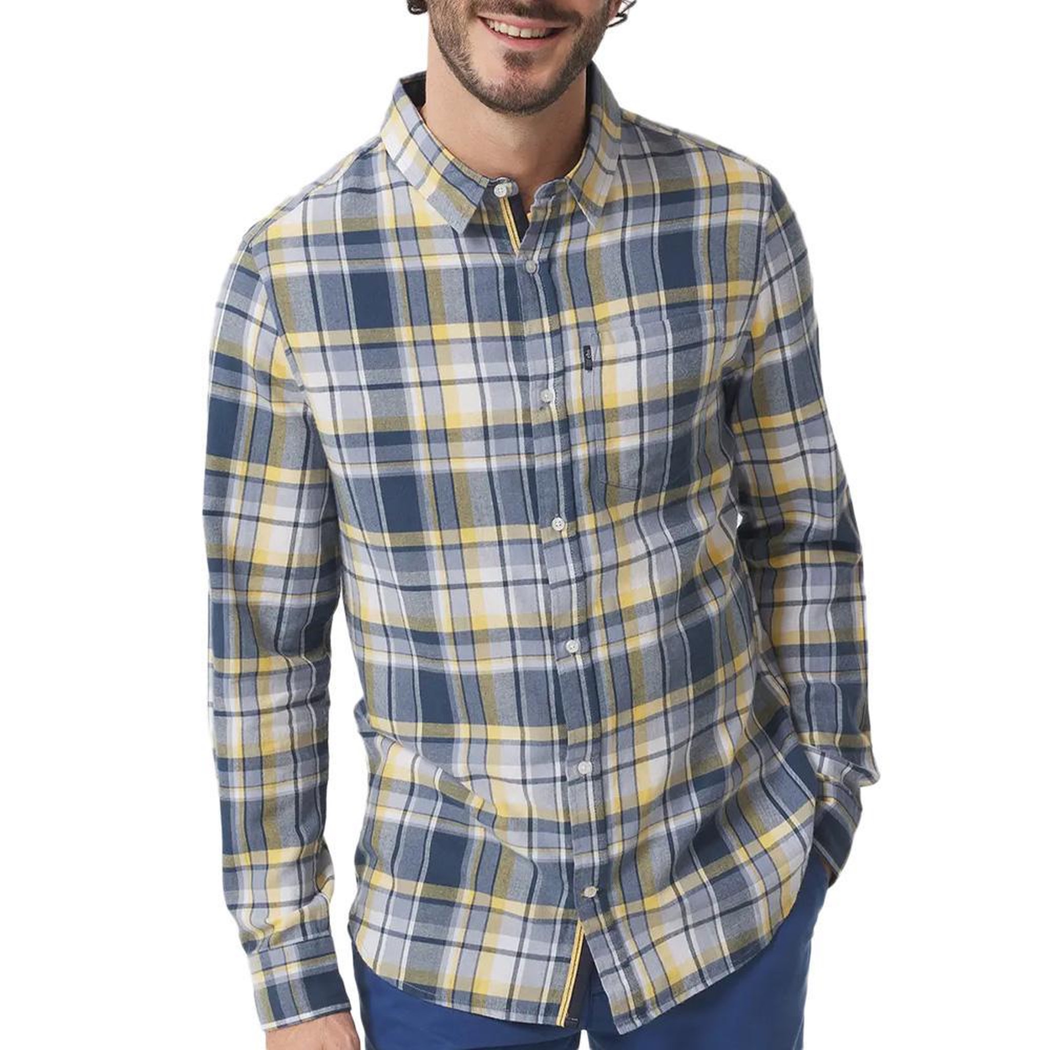 TBS Chemise à carreaux Bleu/ Homme TBS SULKYCHE. Coloris disponibles : Jaune