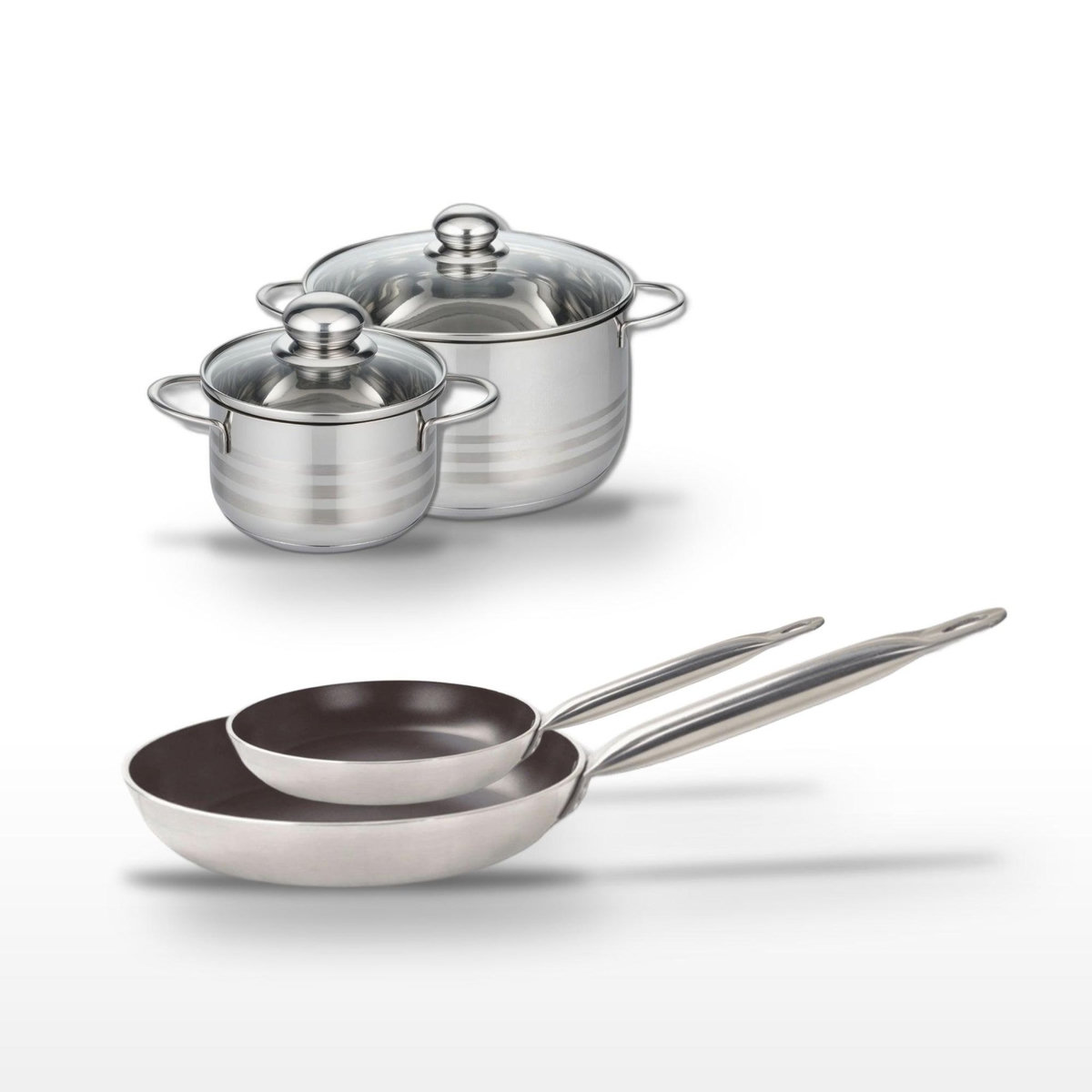 ELO Lot Poêles 24/32 cm et Faitouts 16/20 cm Elo Bistro Line