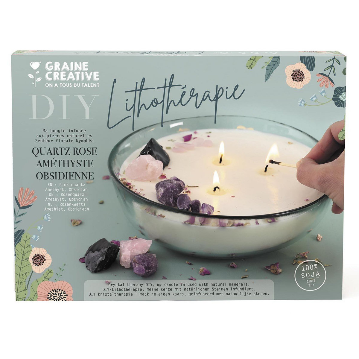 Graine créative Bougie lithothérapie à faire soi-même