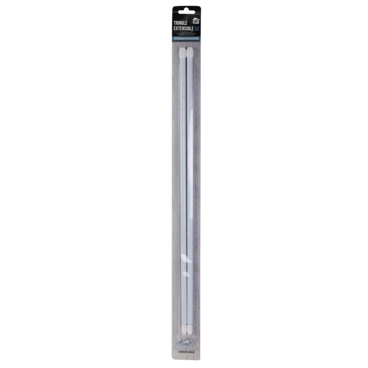 Paris Prix Lot de 2 Tringles Extensibles  Paio  50-80cm Blanc