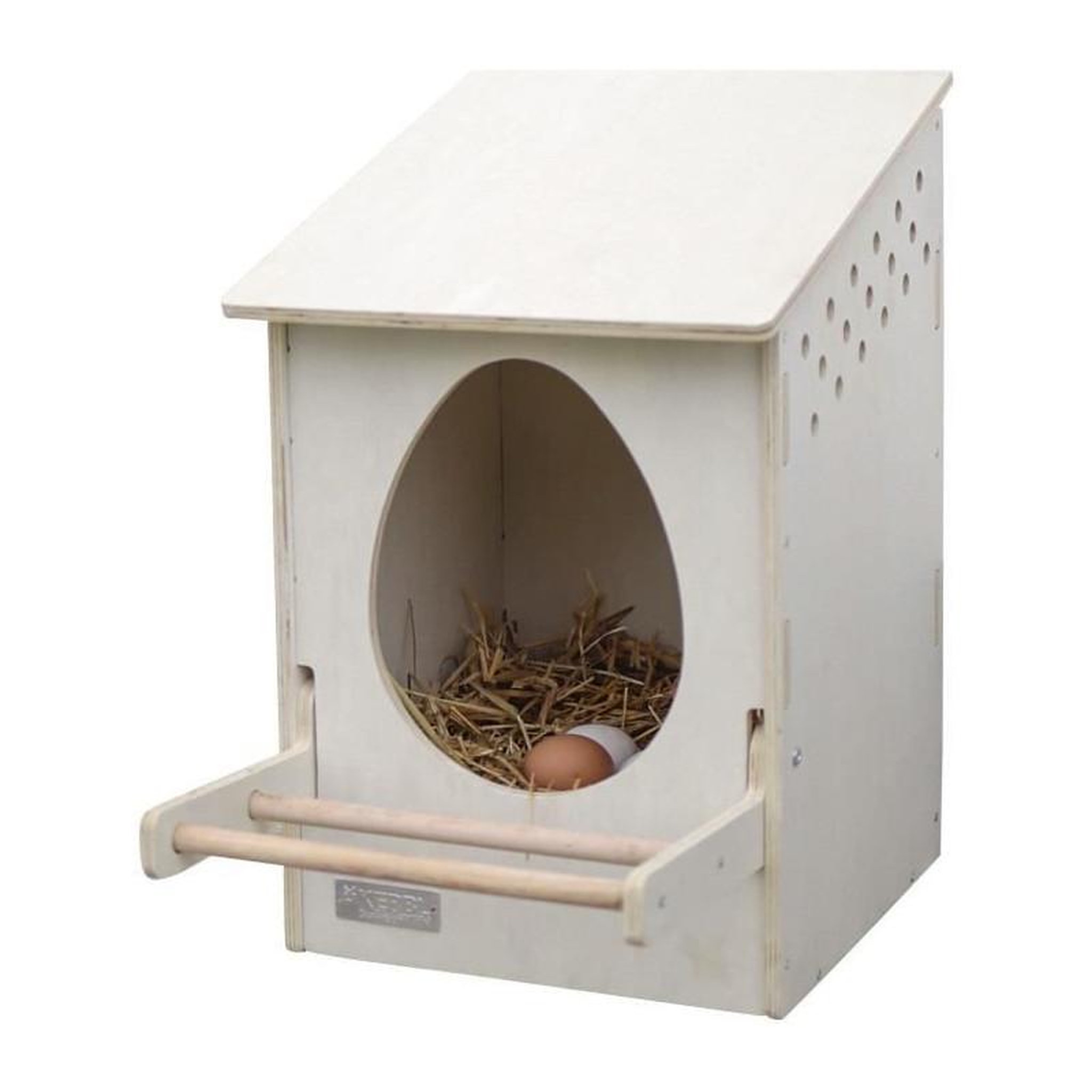 Voir la diapositive 4 : KERBL Pondoir KERBL - Bois - 51 x 34 x 53 cm - Blanc - Pour poule