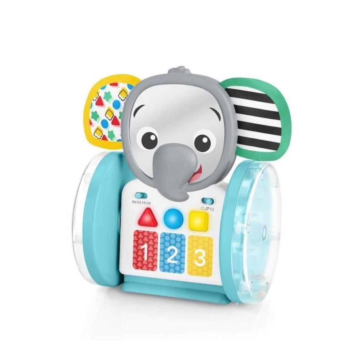 BABY EINSTEIN BABY EINSTEIN Jouet a roulettes Petit Eléphant, Musique et Lumieres, Interactif et Multilingue, Développement de la motricité