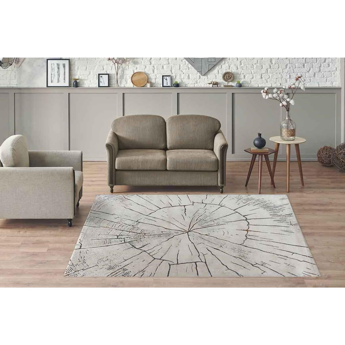 Paris Prix Tapis Déco Tissé Abstrait  Lorin  Gris