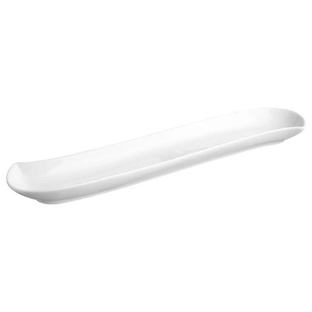 SECRET DE GOURMET Lot de 6 Plats Rectangulaires  Vague  37cm Blanc