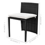 Voir la diapositive 5 : VIDAXL Ensemble de bistro 3 pcs avec coussins résine tressée noir