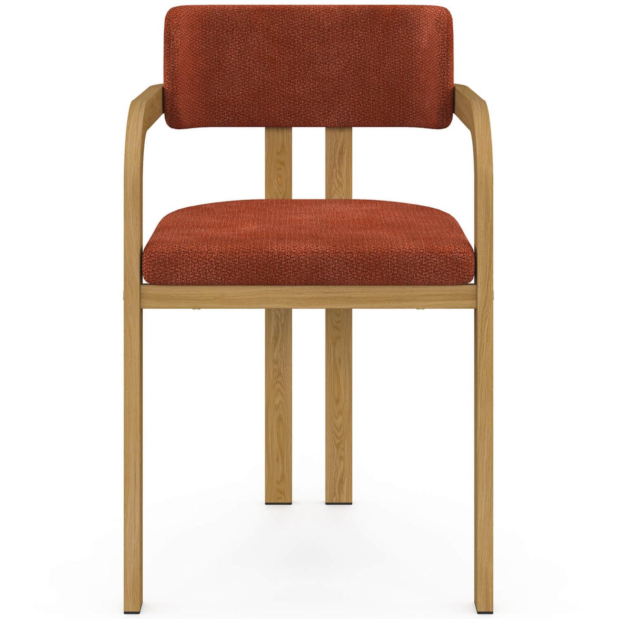 Voir la diapositive 3 : ID MARKET Lot de 4 chaises de salle à manger, fauteuils de table esma en métal effet bois et tissu chenille terracotta avec accoudoirs