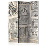 Paris Prix Paravent 3 Volets  Vintage Newspapers  135x172cm