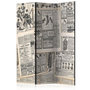 Voir la diapositive 1 : Paris Prix Paravent 3 Volets  Vintage Newspapers  135x172cm