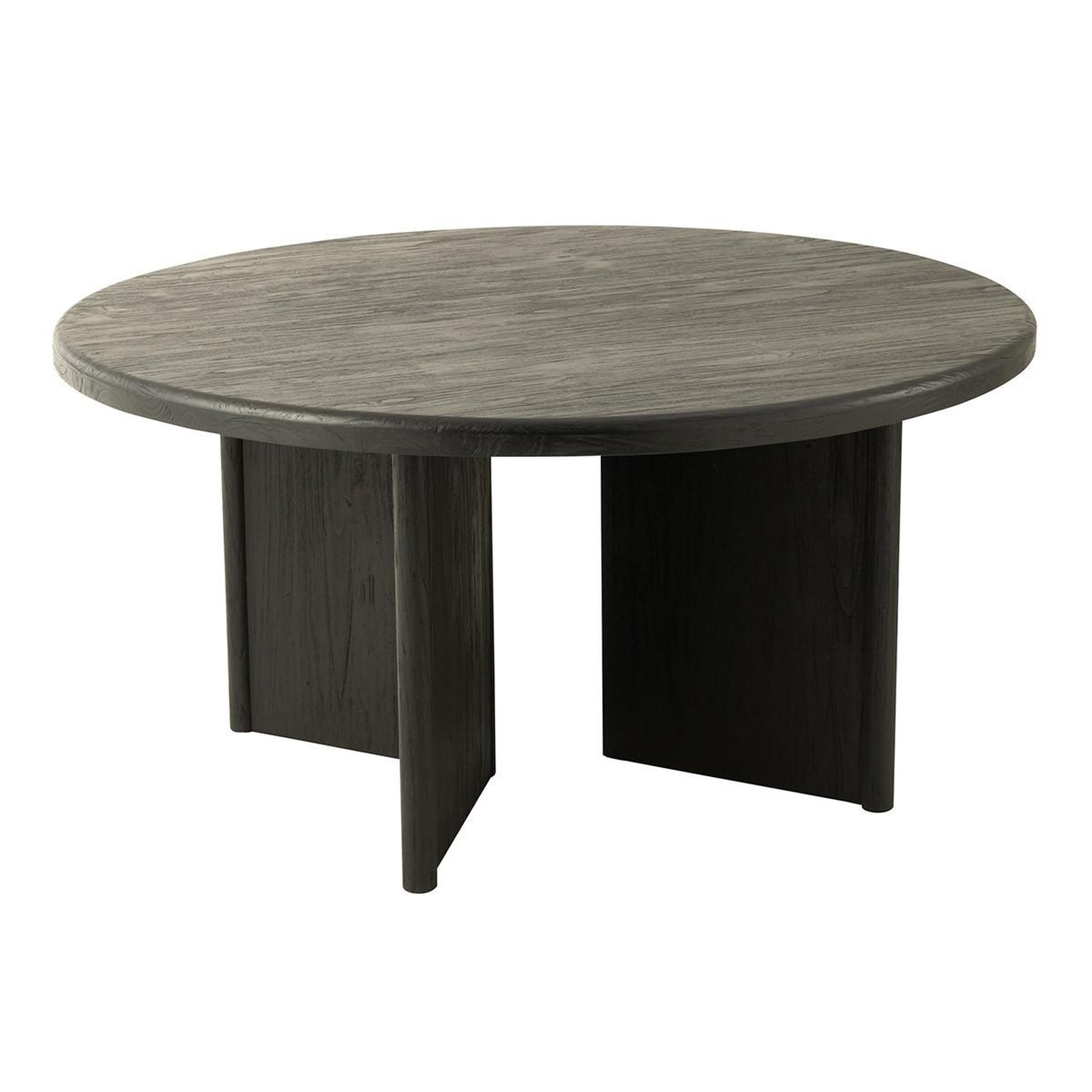 J-LINE Table à manger ronde  teck  150cm noir