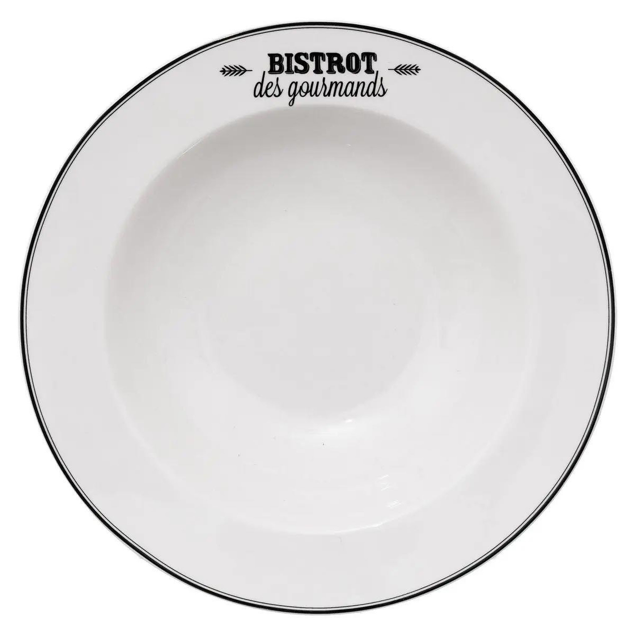 SECRET DE GOURMET Lot de 6 assiettes à pâtes  bistrot  27cm blanc