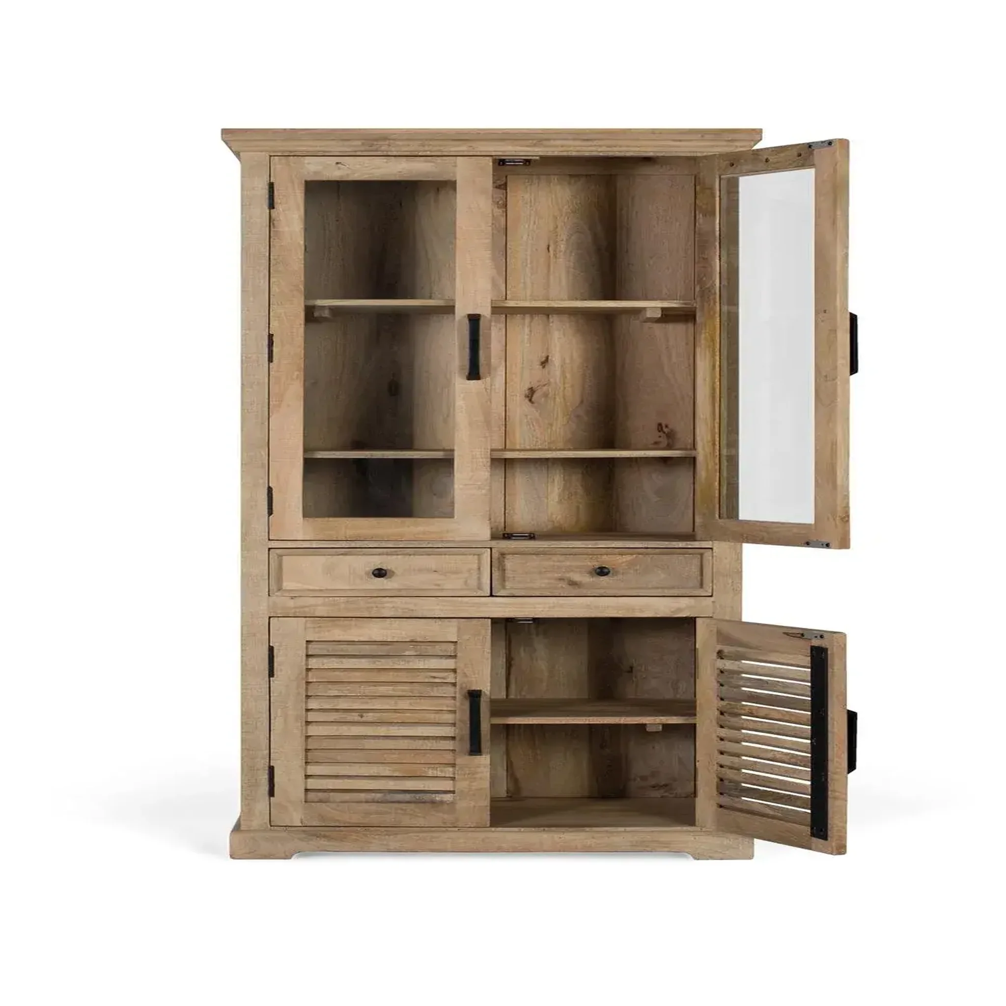 Voir la diapositive 4 : GINER Y COLOMER SL Vitrine en bois de manguier 90 cm style rustique contemporain