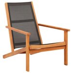 VIDAXL Chaise de jardin Noir Bois d'eucalyptus solide et textilene