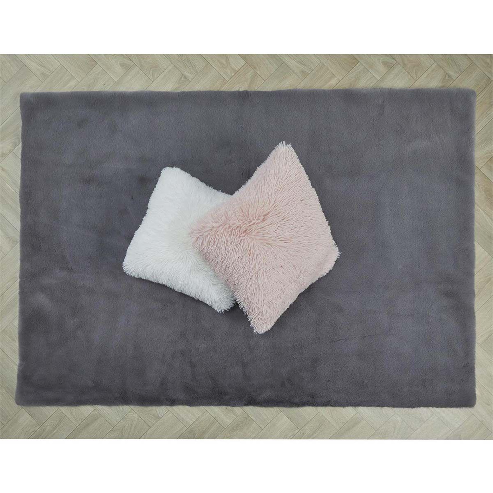 Voir la diapositive 4 : The Home Deco Factory Tapis imitation fourrure  fin  120x170cm gris