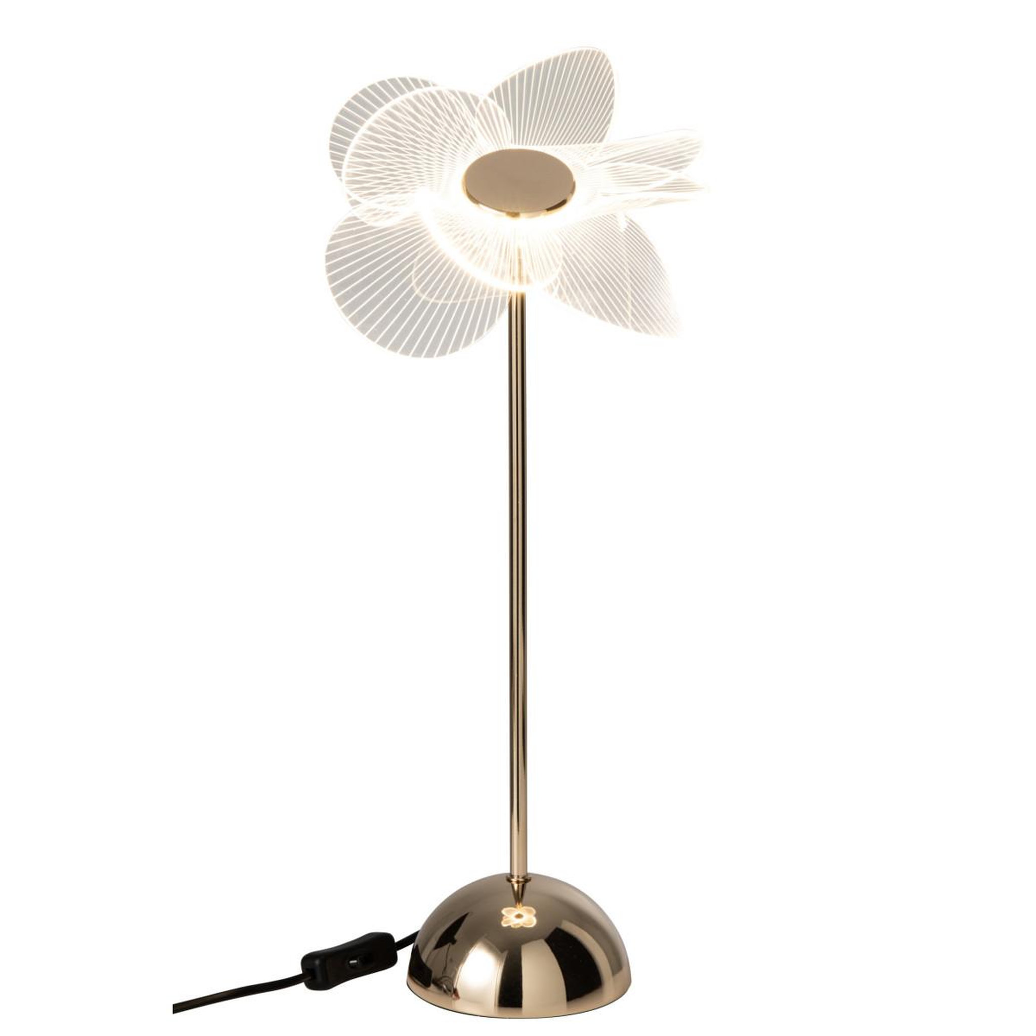 Voir la diapositive 4 : J-LINE Lampe à poser design à led  fleur  50cm doré