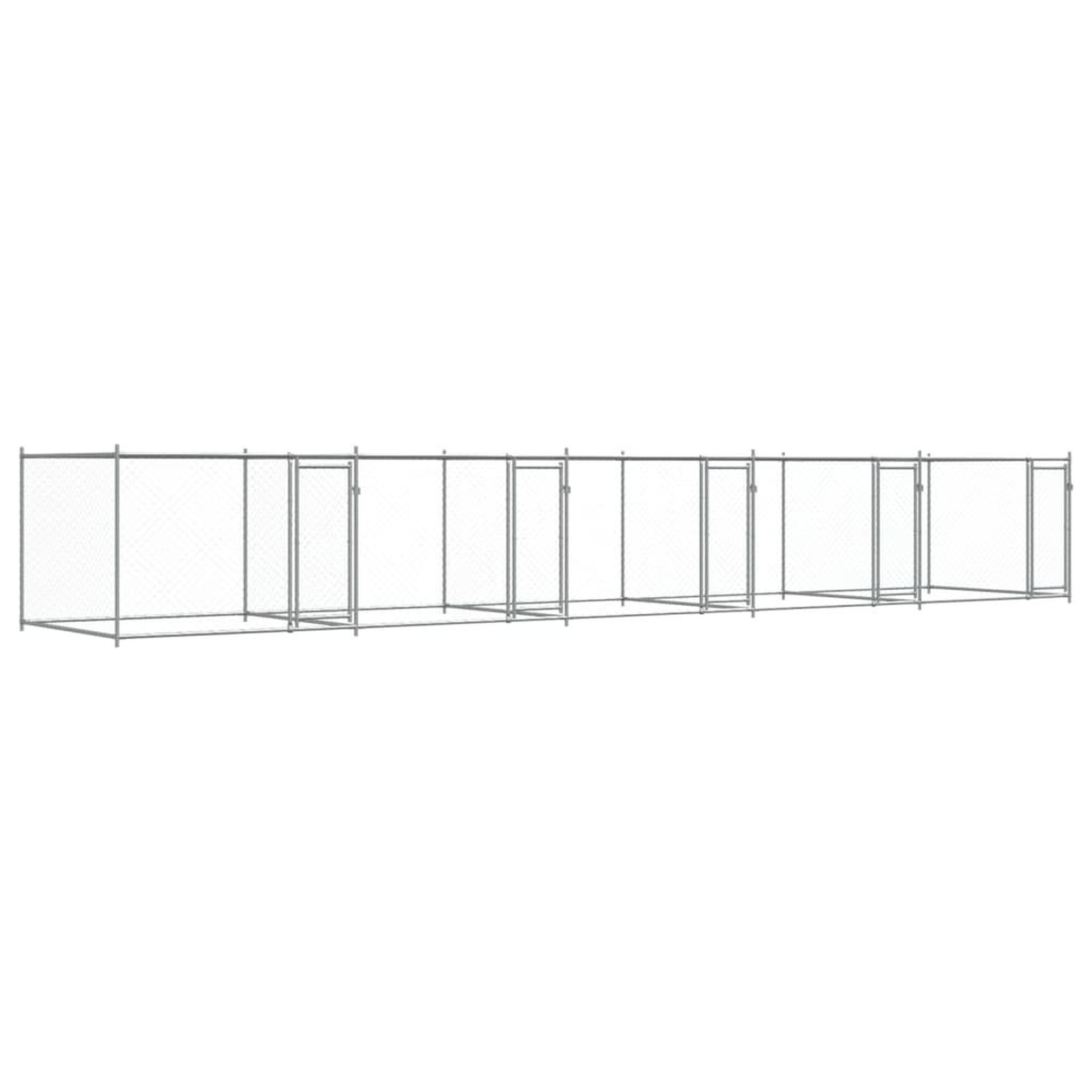 Voir la diapositive 2 : VIDAXL Cage pour chien avec portes gris 10x2x1,5 m acier galvanise