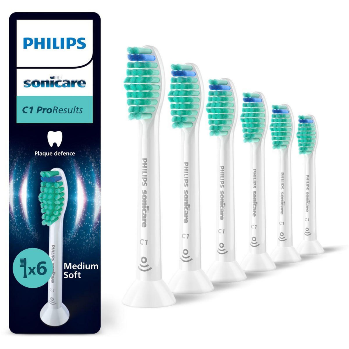 Philips Brossette dentaire Sonicare lot de 6 - HX6016/87 white ProResults C1