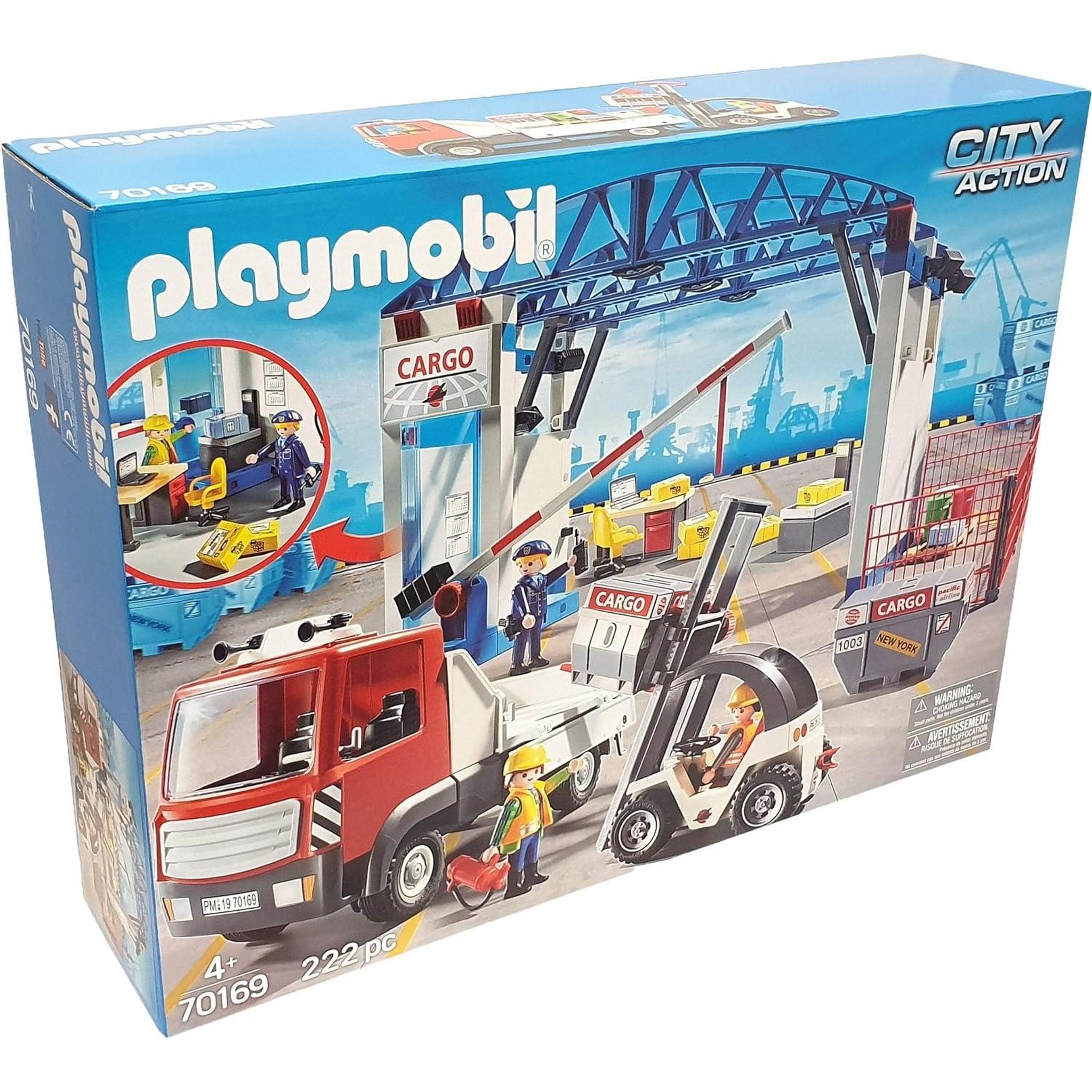 PLAYMOBIL Kit de mégapole cargo avec support de fourche et coffre à conteneur