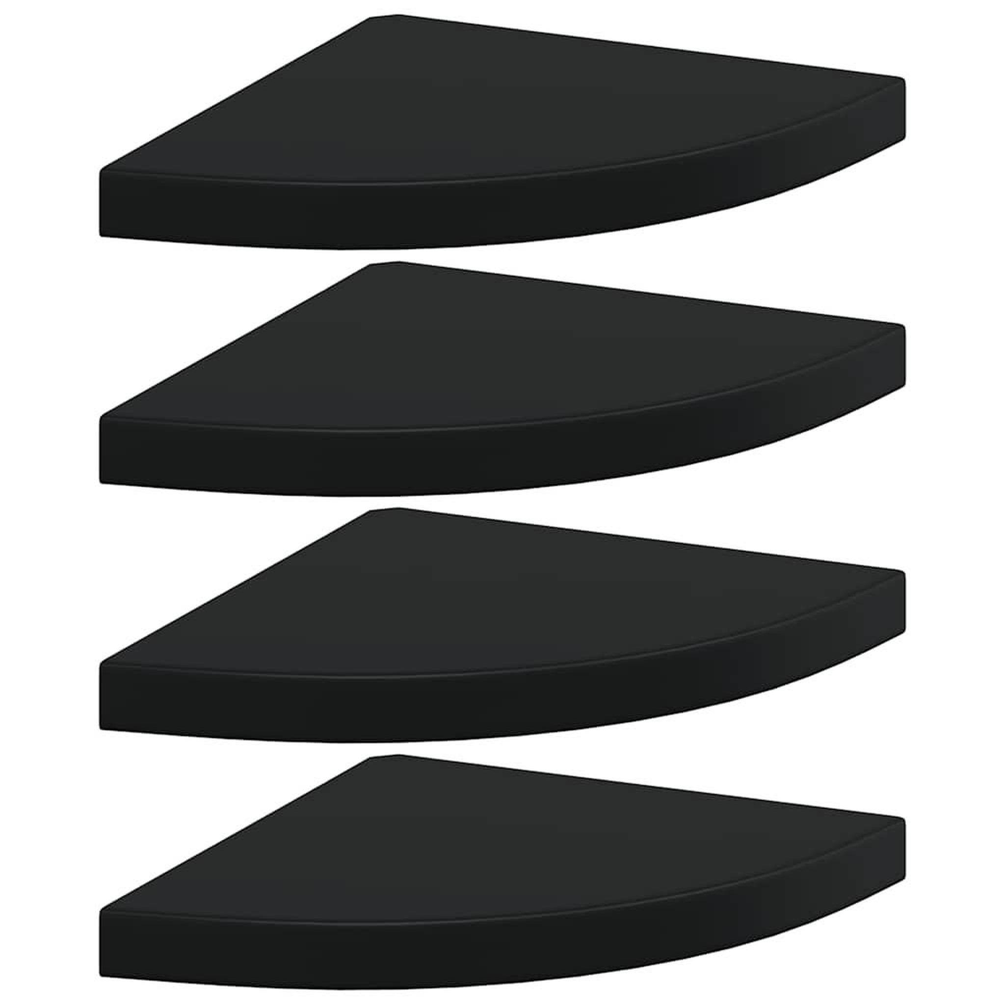 VIDAXL Etageres d'angle flottantes 4 pcs noir 35x35x3,8 cm mdf