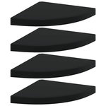 VIDAXL Etageres d'angle flottantes 4 pcs noir 35x35x3,8 cm MDF