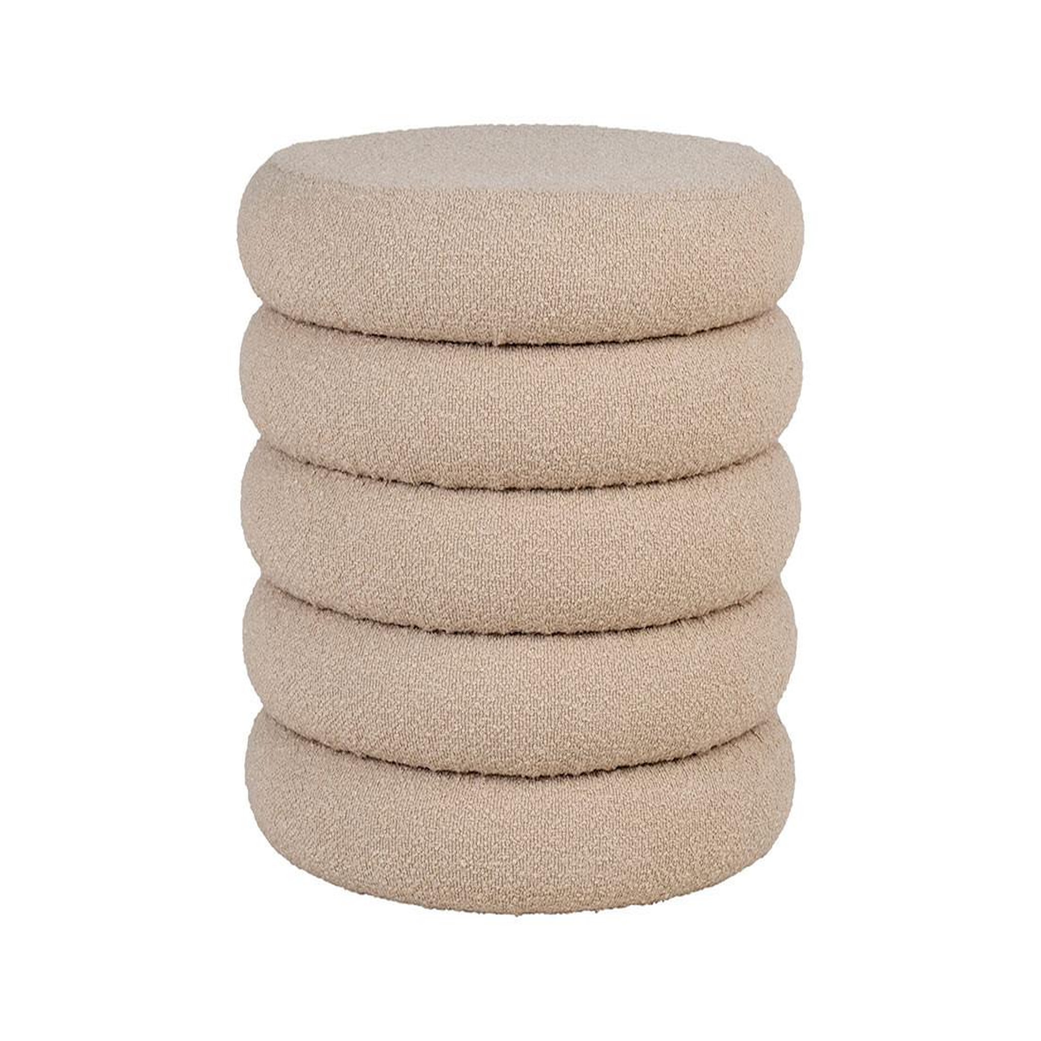 Voir la diapositive 1 : BEST MOBILIER Marely - pouf - en tissu bouclette