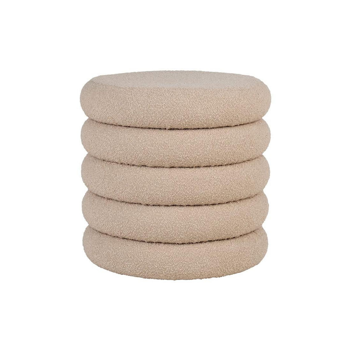 LISA DESIGN Marely - pouf - en tissu bouclette