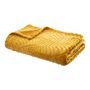Voir la diapositive 1 : ATMOSPHERA Plaid uni ultra doux en polyester motifs feuilles effet 3D