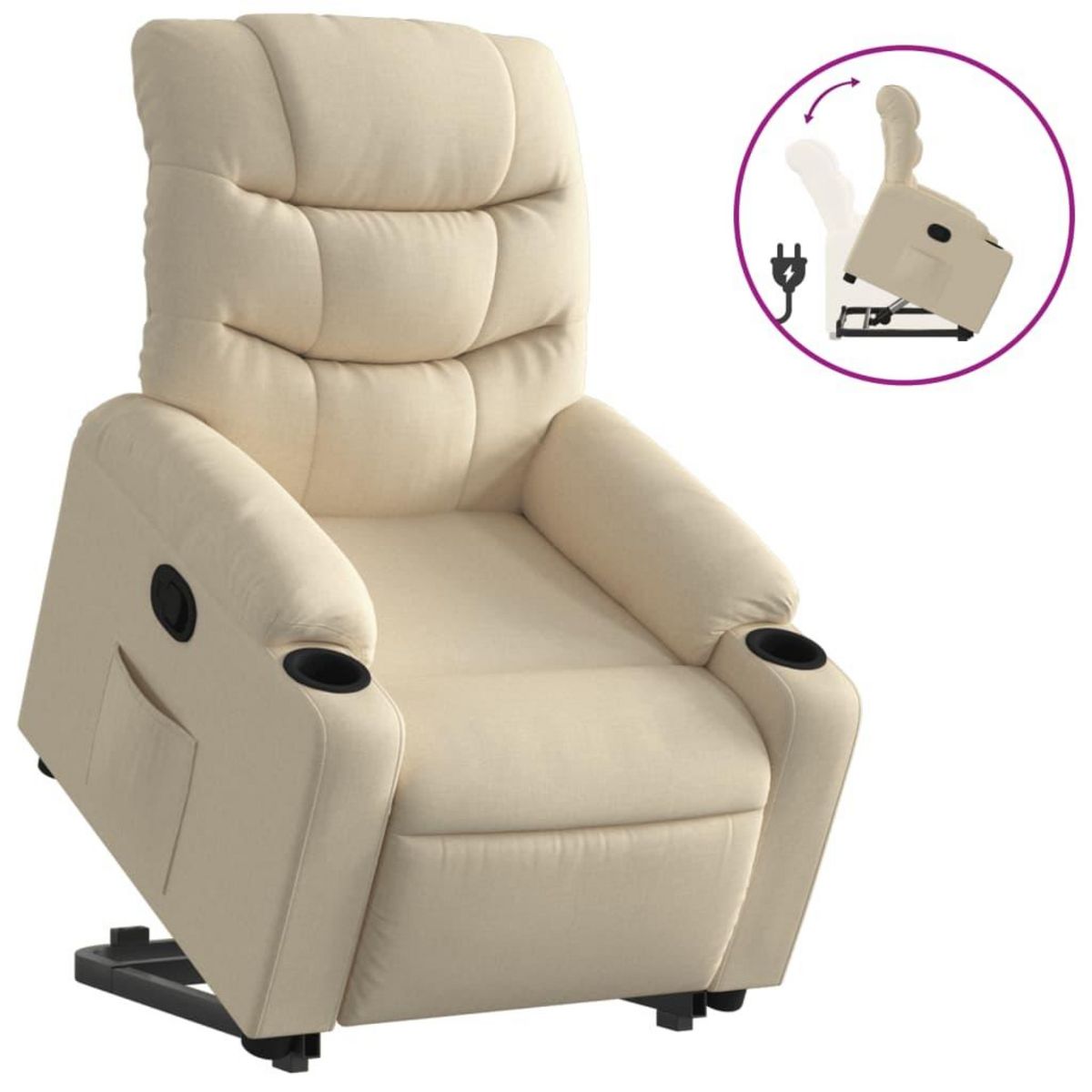 VIDAXL Fauteuil inclinable Creme Tissu
