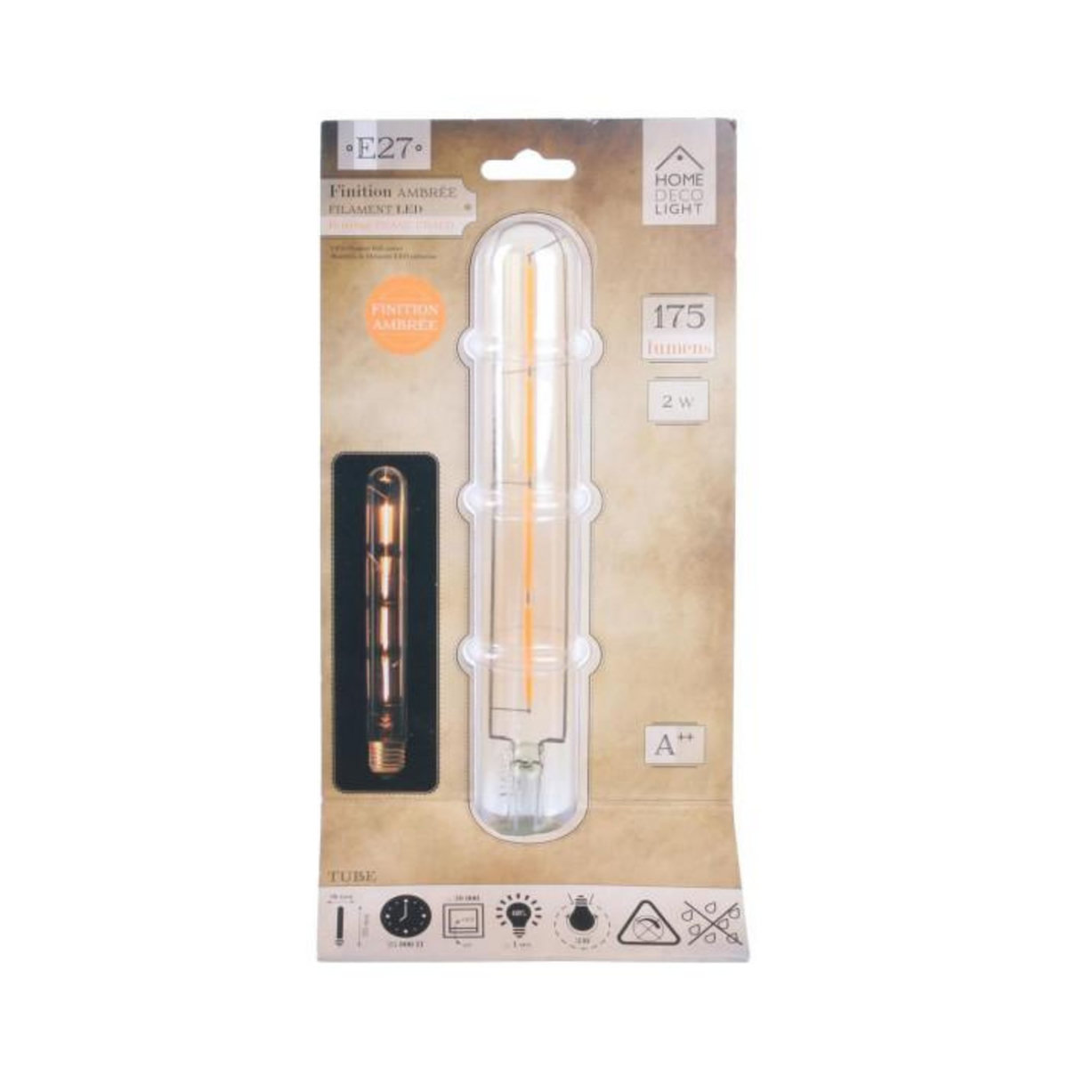 Paris Prix Ampoule Filaments LED  Tube  2W Ambre