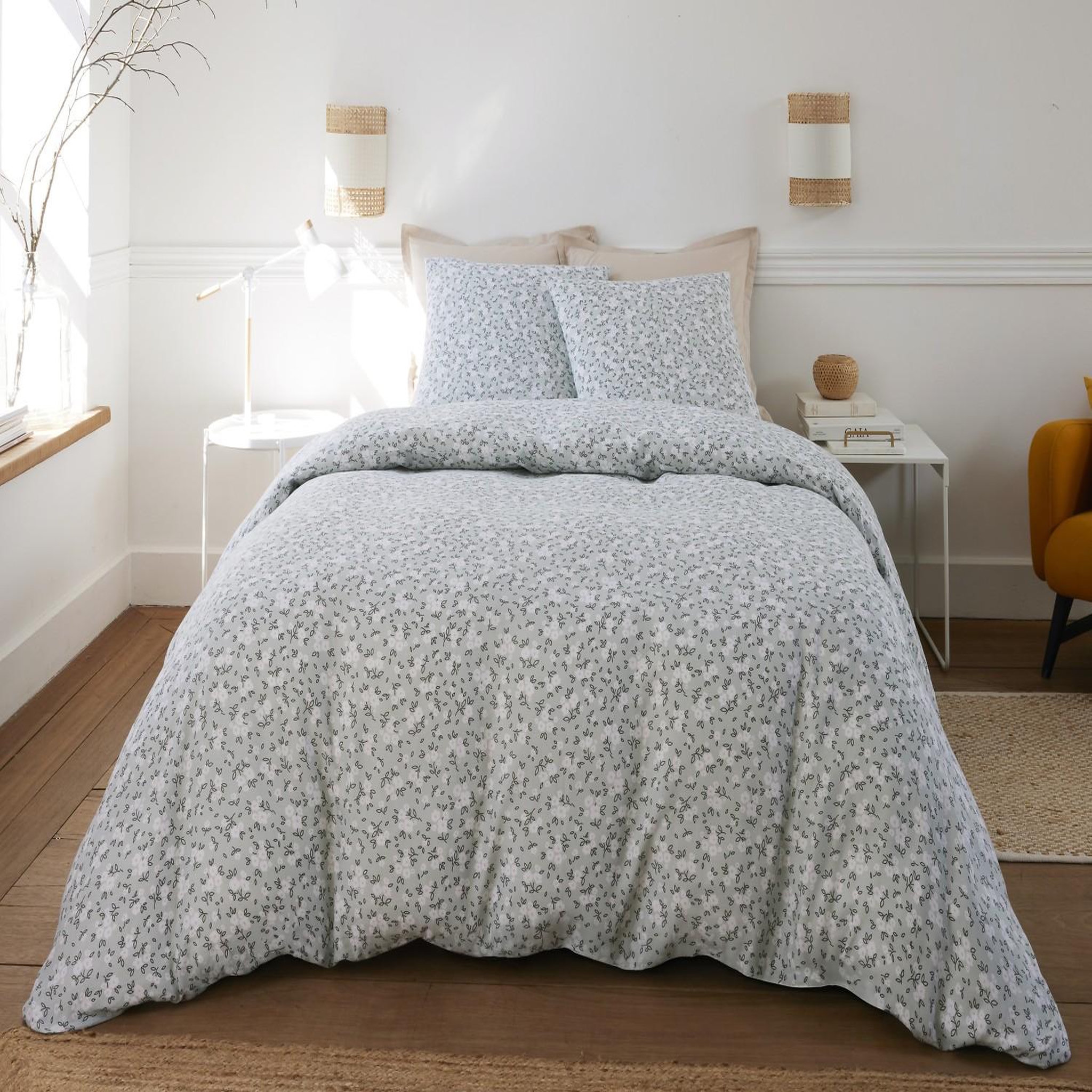 BATON ROUGE Parure housse de couette 100% gaze de coton imprimé edana. Coloris disponibles : Multicolore