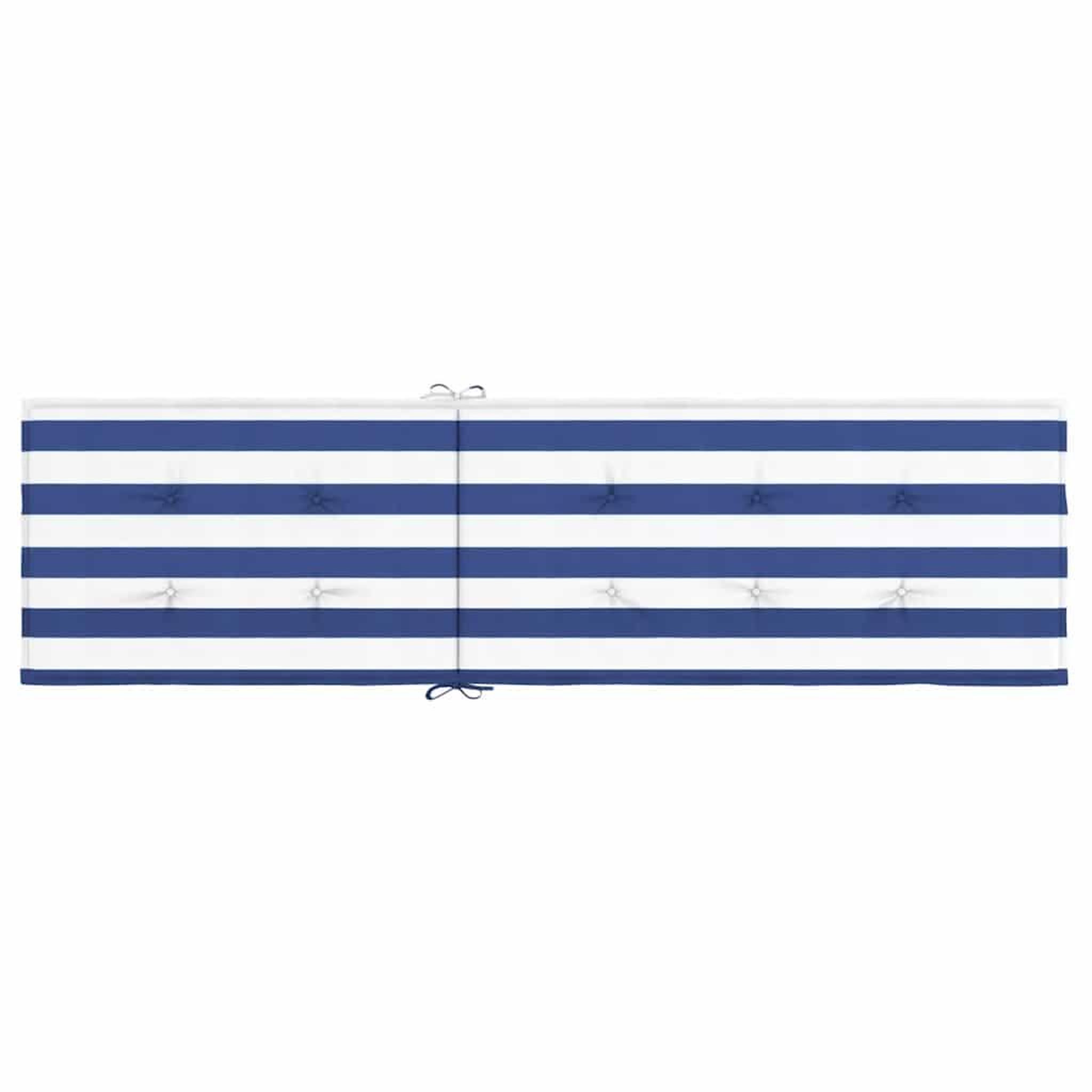 Voir la diapositive 5 : VIDAXL Coussin de chaise longue rayures bleues/blanches tissu oxford